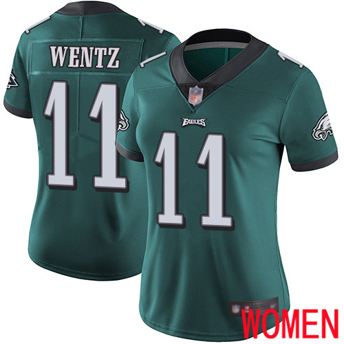Women Philadelphia Eagles    #11 Carson Wentz Midnight Green Team Color Vapor Untouchable NFL Jersey Limited->philadelphia eagles->NFL Jersey